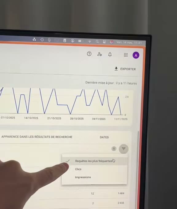 Filtre des requêtes dans la Search Console